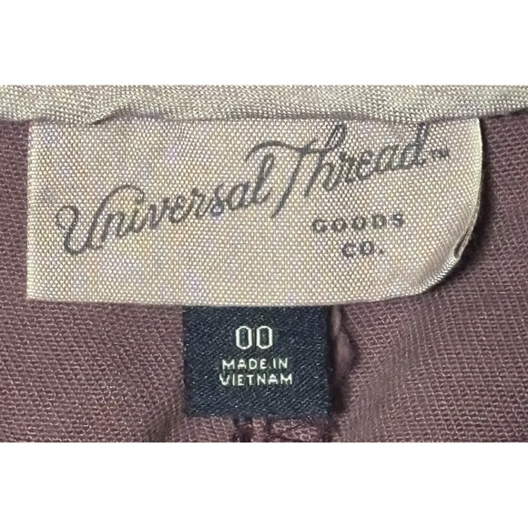 Universal Thread Paperbag Waist Belted Cropped Pants Mauve Women's Size‎ 00 - Picture 4 of 6